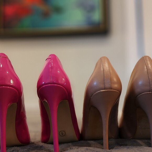 Steve Madden Nude Pointed-Toe Stiletto Pumps – Size 9  Classic nude - Picture 2 of 10